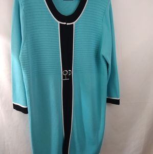 Nicaya Turquoise/Black Long Cardigan